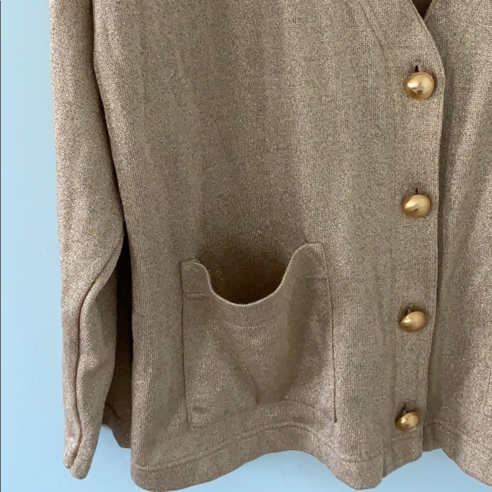 Vintage Bob Mackie Sparkly Gold Cardigan - Picture 2 of 4
